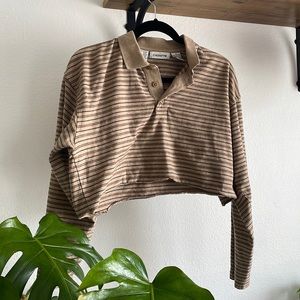 Vintage brown long sleeve crop top
